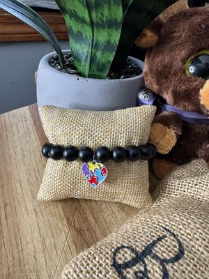 ❤️💛 Autism Heart Puzzle Charm Bracelet – Bold Love Edition
