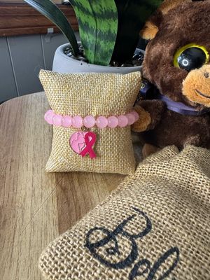 🌍 Pink Ribbon World Charm Bracelet – Global Strength - Cancer Awareness Collection