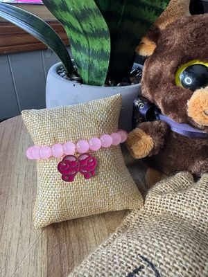 🥊 Double Pink Boxing Gloves Bracelet – Strength in Pairs - Cancer Awareness Collection