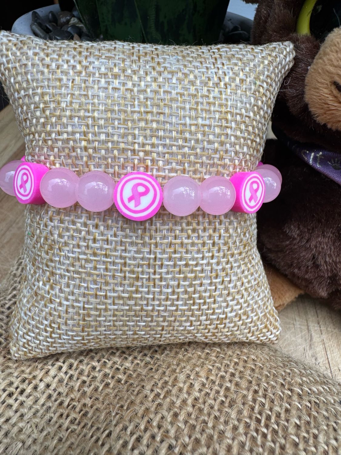 🎀 Pink Ribbon Rose Quartz Awareness Bracelet – Love, Strength &amp; Healing