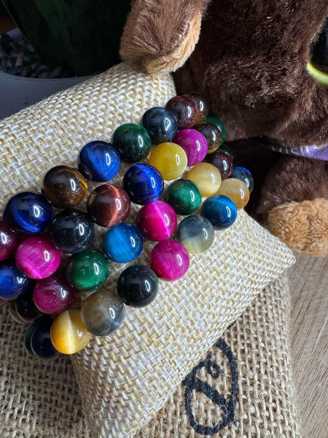 Colorful Tiger Eye Protection Bracelets – Multi-Stone Power Stack | Felycia Designs