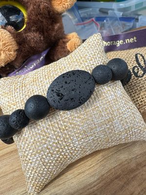 Black Lava Oval Stone Bracelet – Grounding &amp; Strength