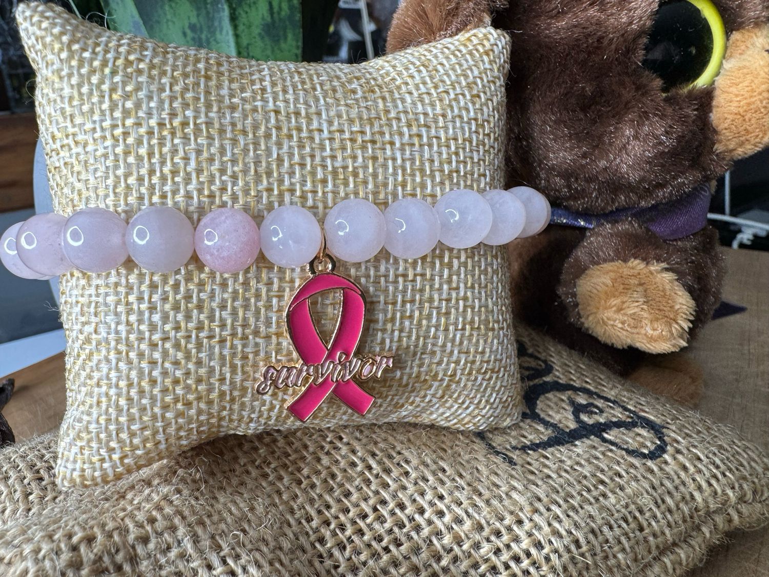 Rose Quartz Breast Cancer Survivor Bracelet – Love, Strength &amp; Awareness