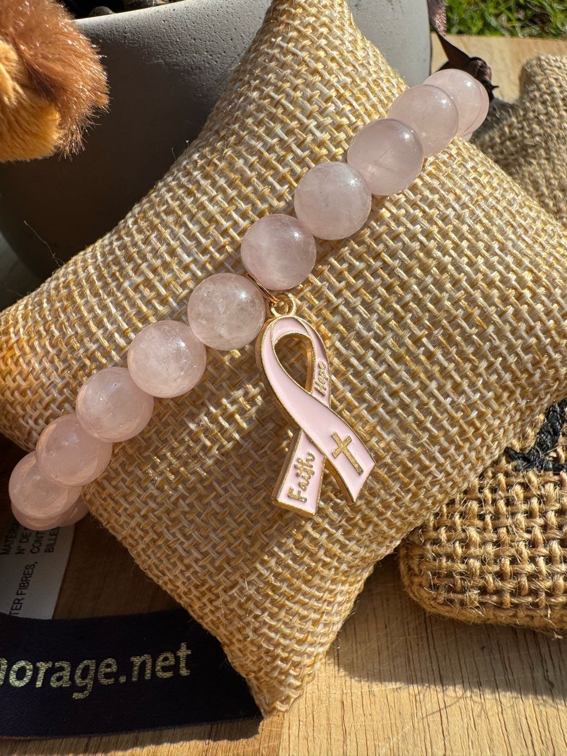 Breast Cancer Awareness Rose Quartz Bracelet