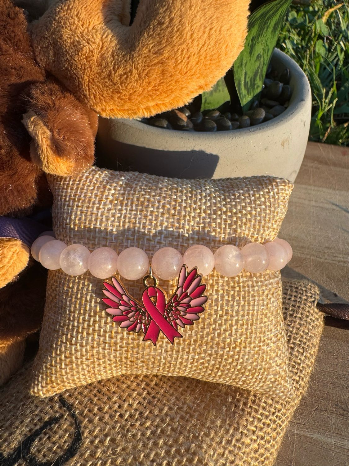 Angel Wings Pink Ribbon Bracelet – Breast Cancer Awareness