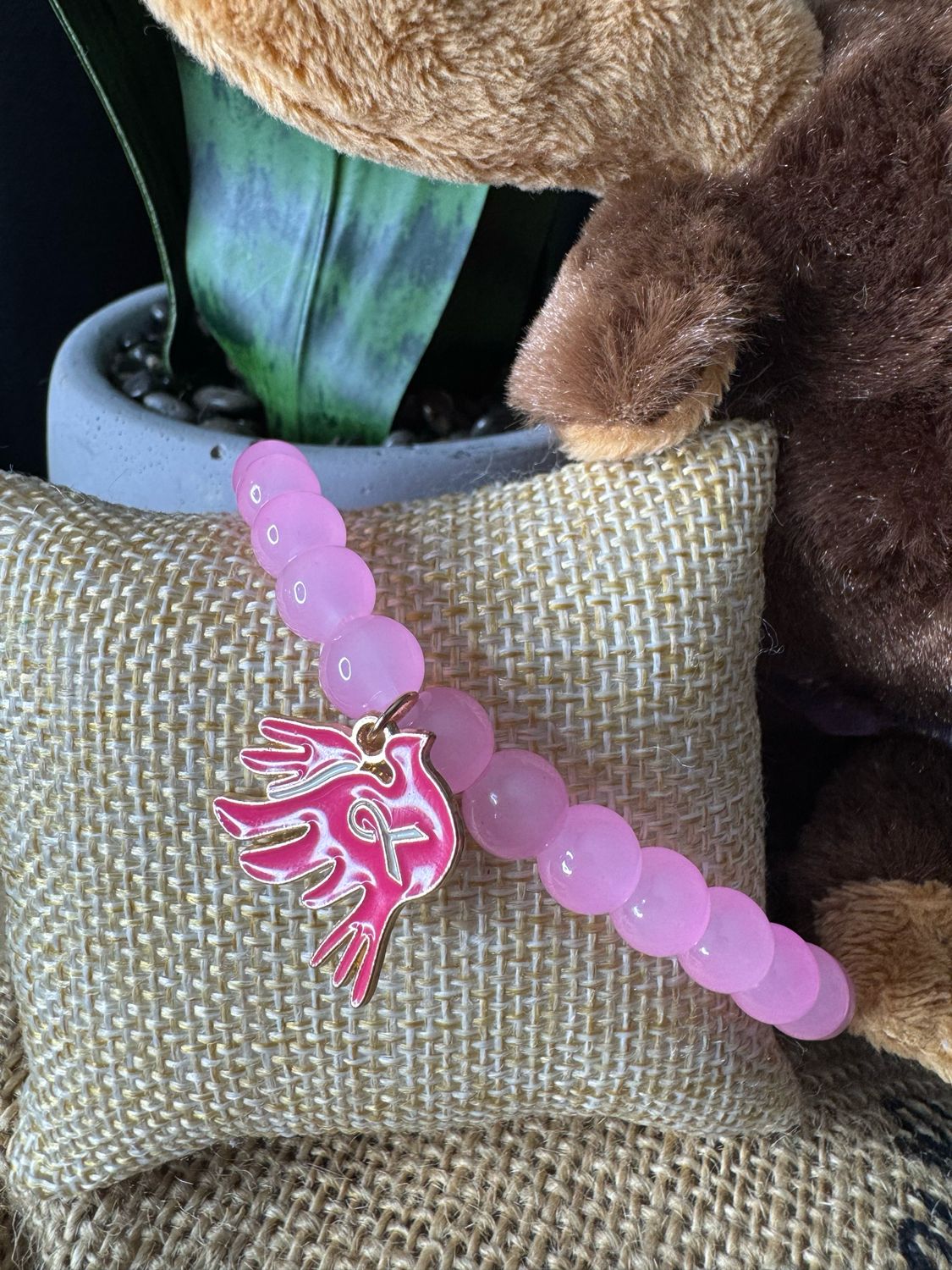 💗 Dove of Hope Bracelet — Breast Cancer Awareness
