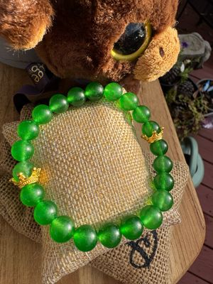 Green Jade Royalty Crown Bracelet – Prosperity • Protection • Good Fortune