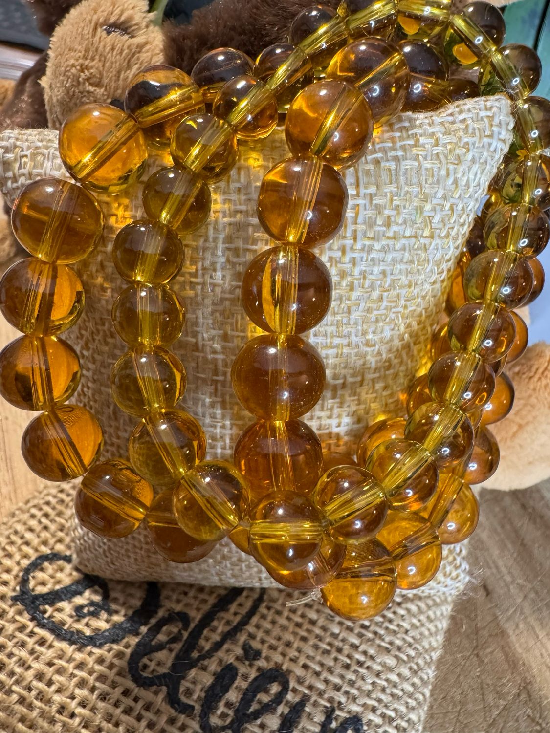 Golden Amber Bead Bracelet – Radiate Warmth and Healing Energy