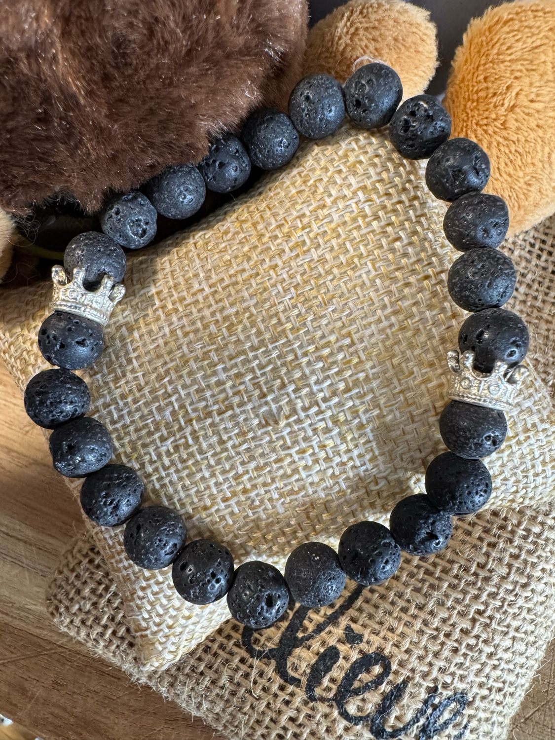 King &amp; Queen Lava Stone Bracelet – Royalty Collection