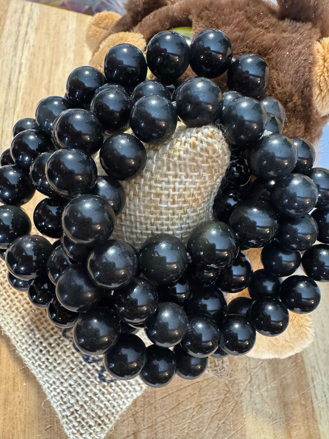 Black Obsidian Beaded Bracelet – Grounding &amp; Protection Stone