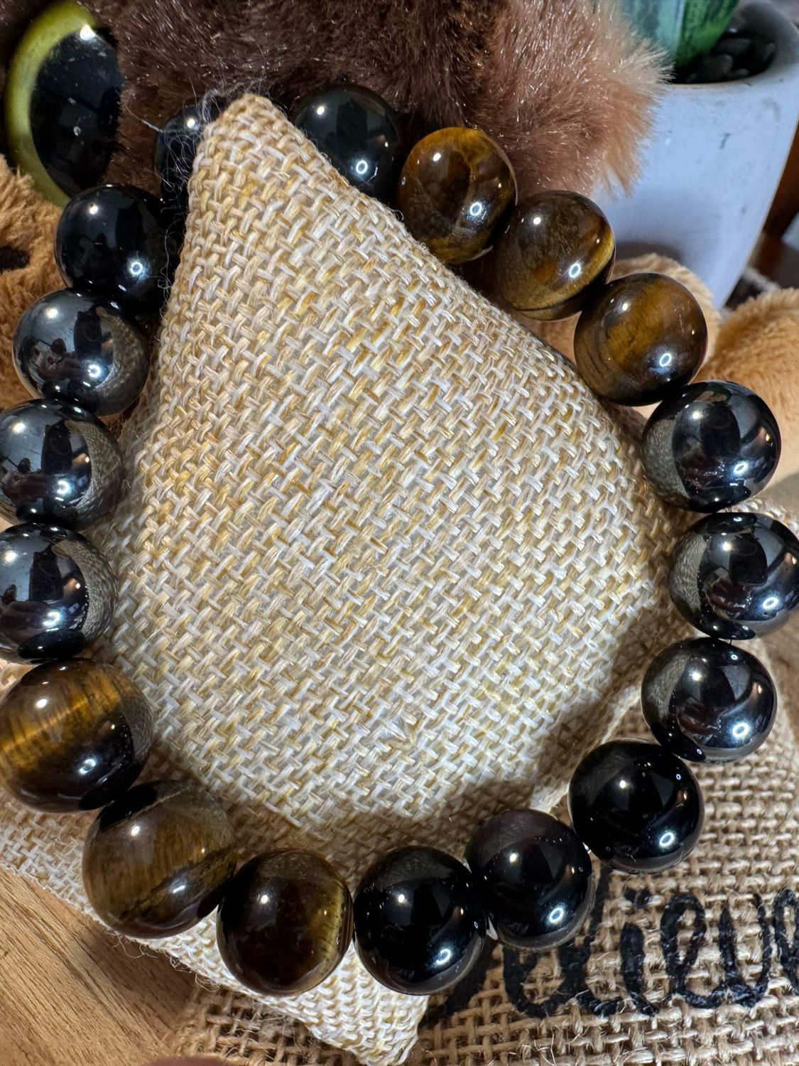 Triple Protection Bracelet – Tiger Eye, Black Obsidian &amp; Hematite