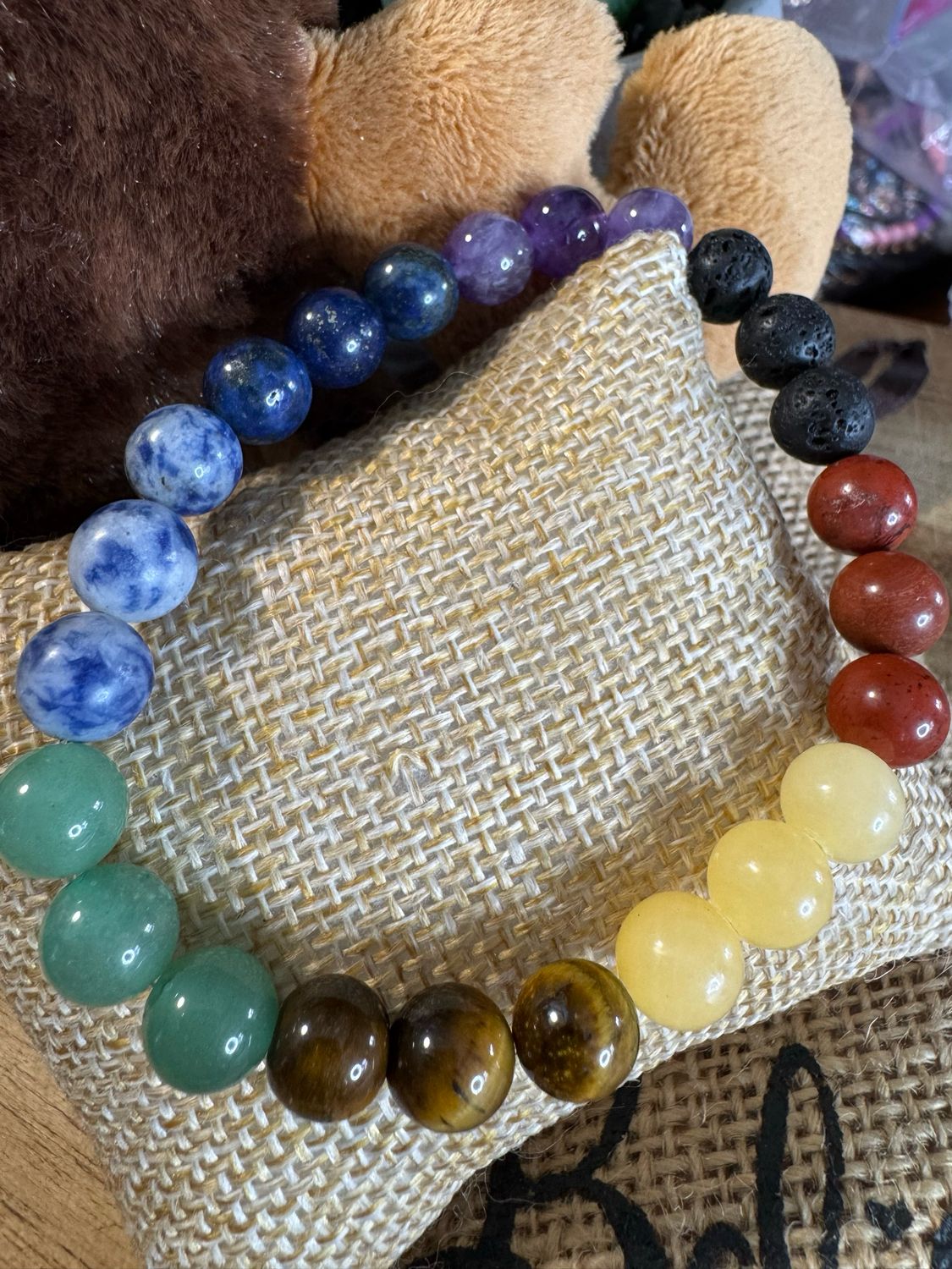 Chakra Healing Bracelet with Lava Beads