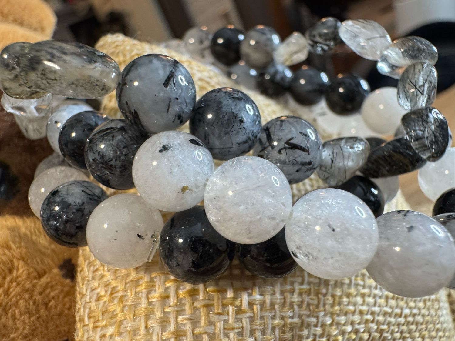 Tourmalinated Quartz Protection Bracelet – Grounding, Clarity &amp; Energy Shield