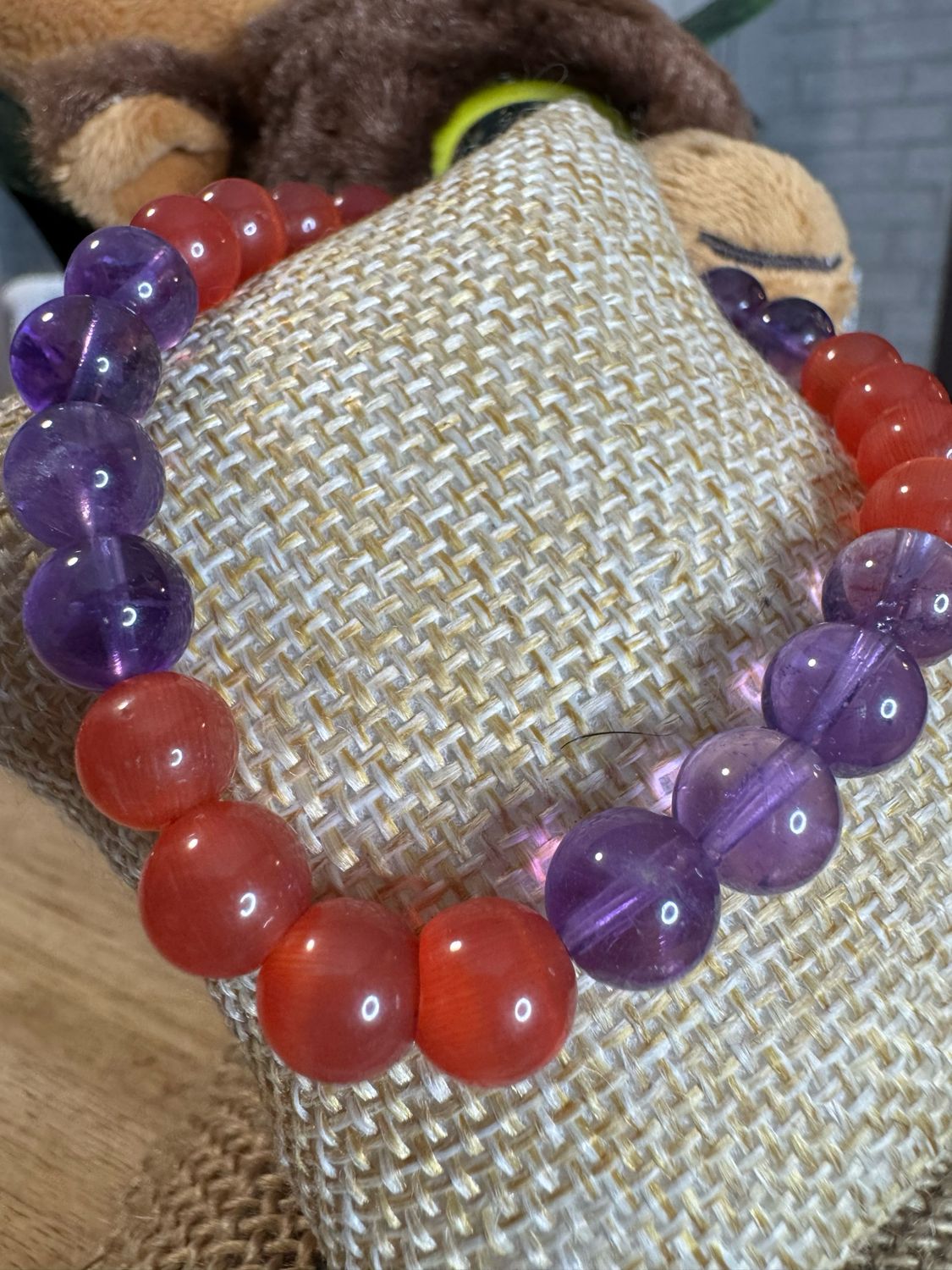 Amethyst &amp; Carnelian Energy Healing Bracelet – Protection &amp; Vitality
