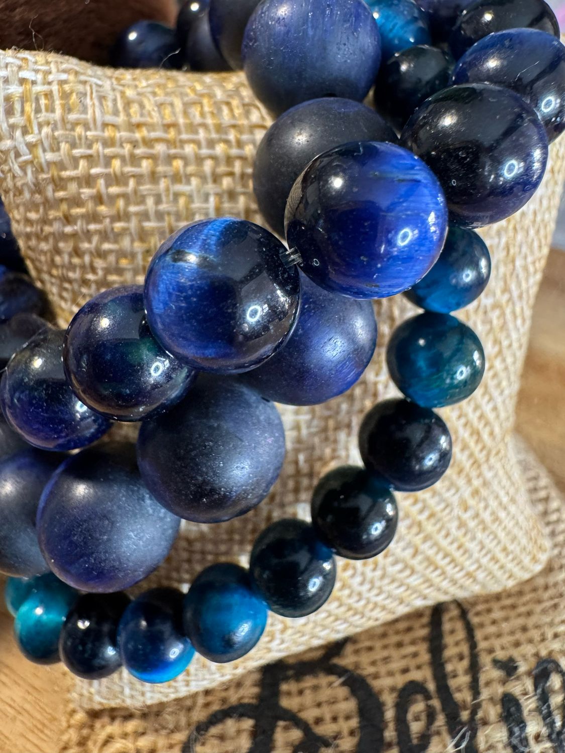 Matte Blue Tiger Eye Bracelet – Grounding Elegance &amp; Bold Protection