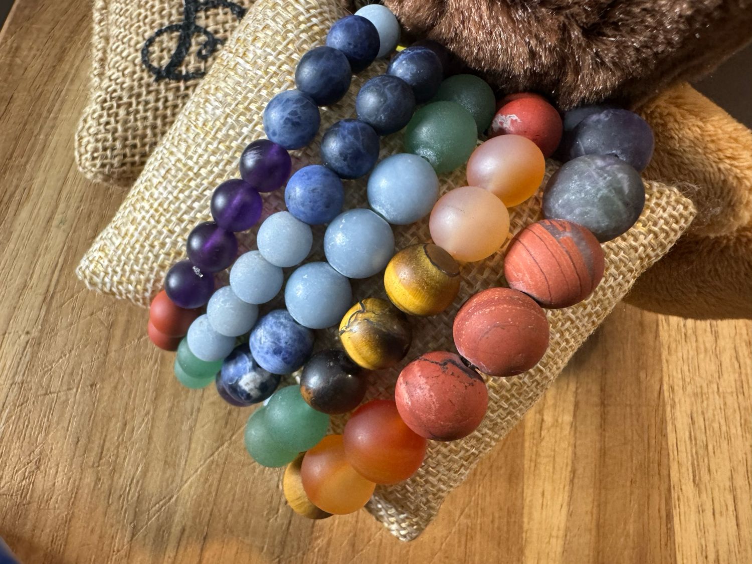 Matte 7-Chakra Gemstone Bracelet Balance, Energy &amp; Alignment