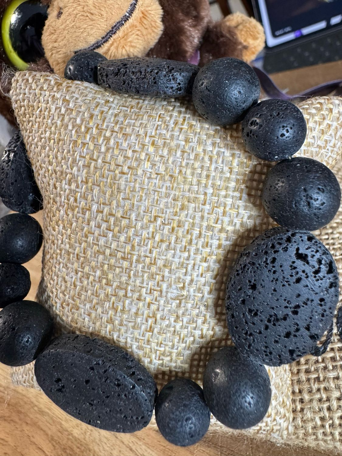 Black Lava Oval Stone Bracelet – Grounding &amp; Strength