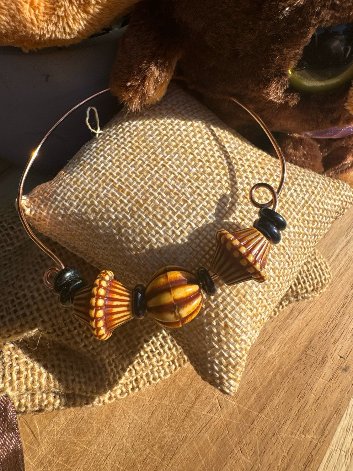 Handcrafted Copper Wire Bangle With Beads – Desi Design Collection