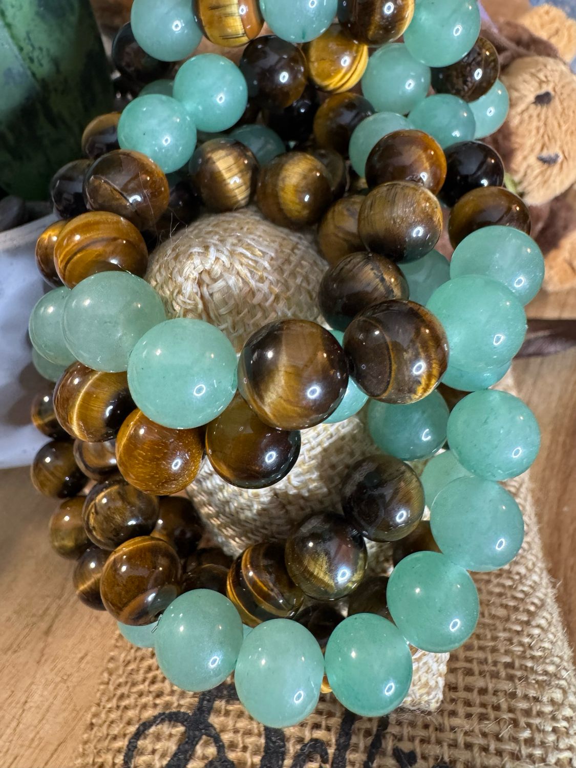Money Bracelet – Green Aventurine &amp; Tiger Eye