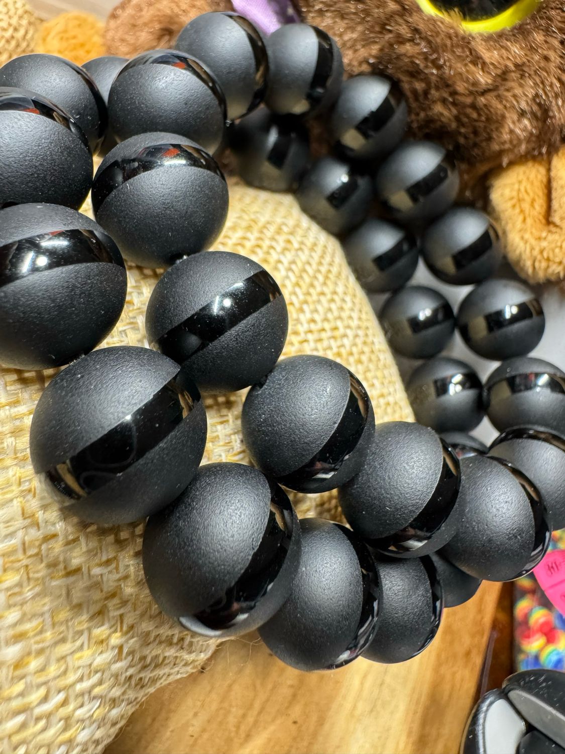 Matte &amp; Polished Black Onyx Bracelet