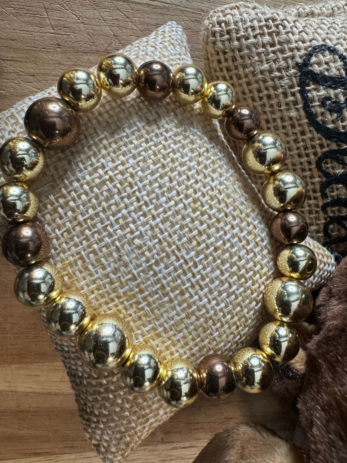 Unique Gold &amp; Copper Hematite Bracelet