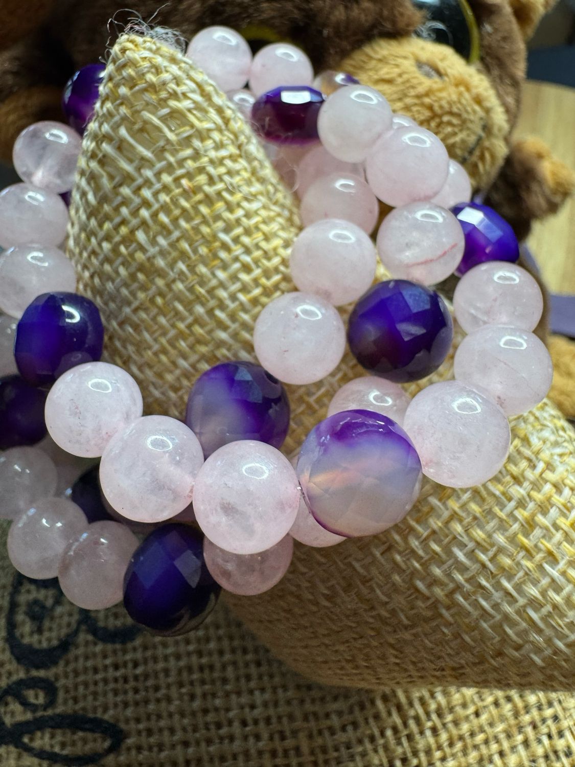Pink Quartz And Purple Agate
