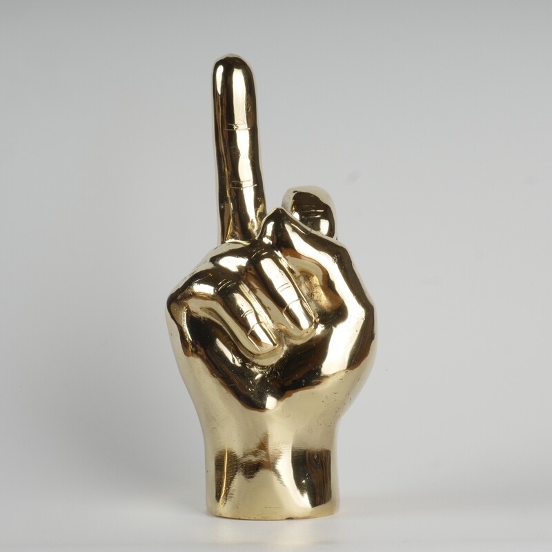 The Middle Finger - Brass Middle Finger Sculpture - Middle finger
