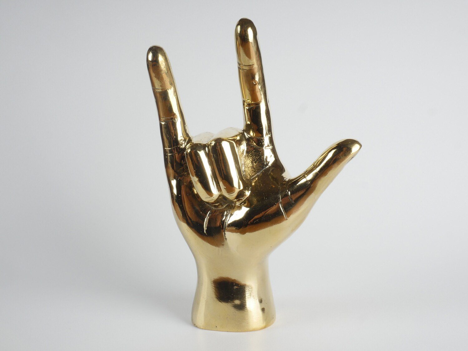 The I LOVE YOU  Hand -  Brass Hand Sign - Solid Brass Accessory - Brass I love you - Brass I love you Hand