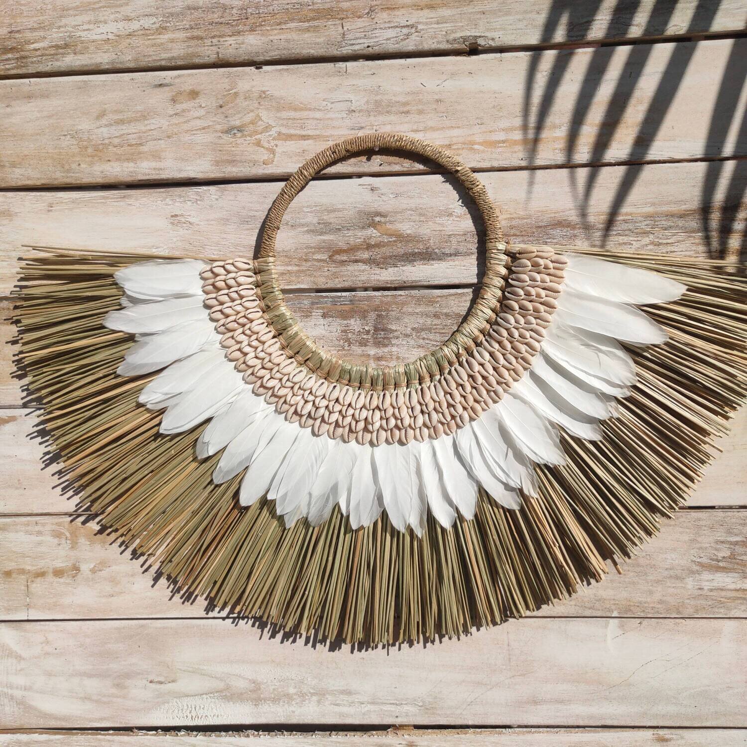 The Cowrie Alang Alang Necklace - Papua Necklace - Wall Decor Necklace -