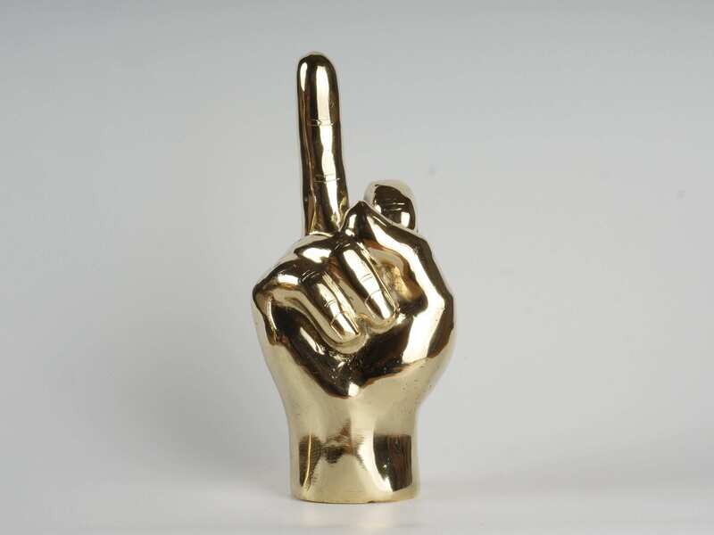 The Middle Finger - Brass Middle Finger Sculpture - Middle finger - Brass Hand Sign - Brass Middle Finger Accessory - Brass Middle Finger