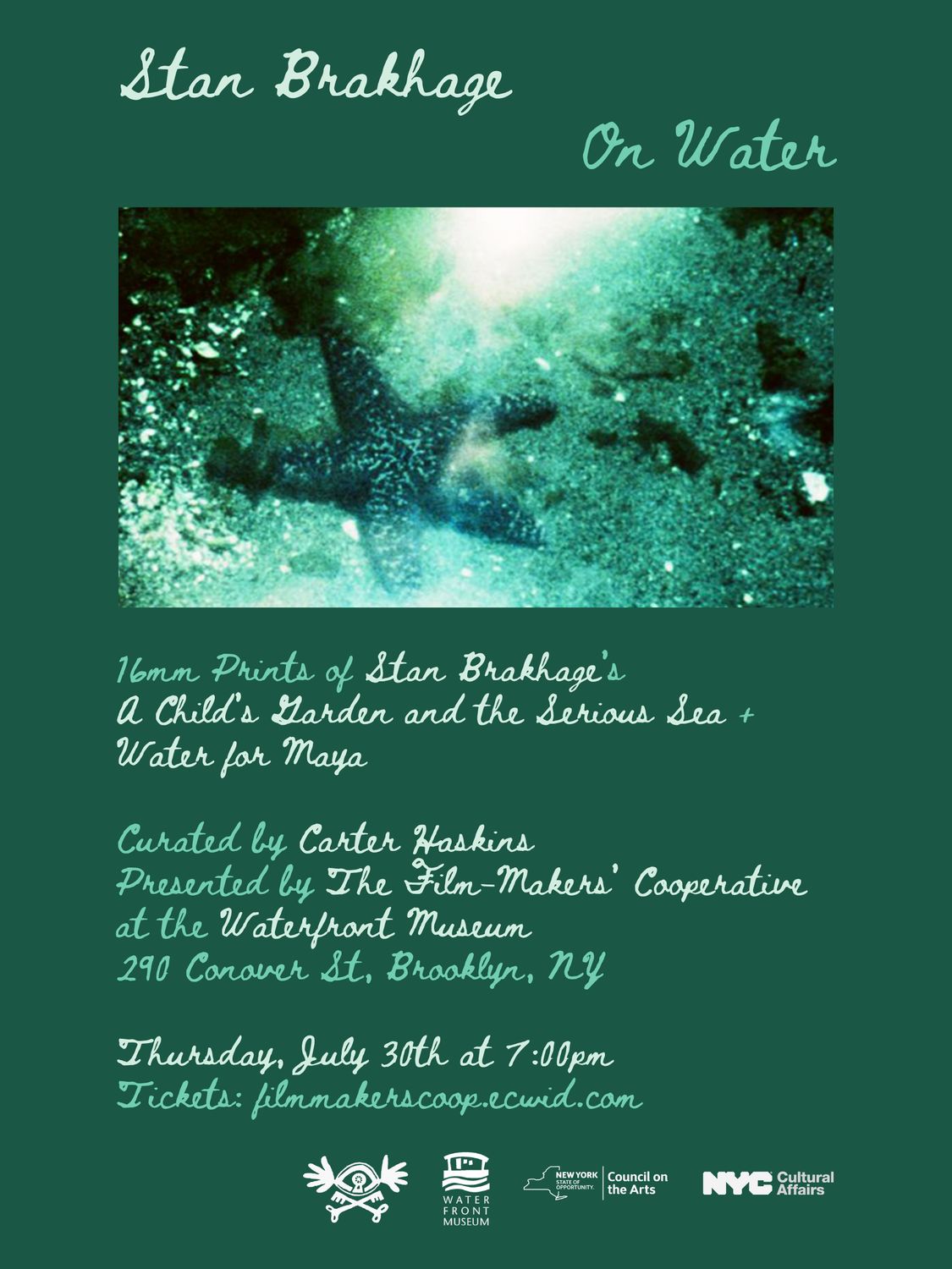The Film-Makers' Cooperative x Waterfront Museum: Stan Brakhage On Water