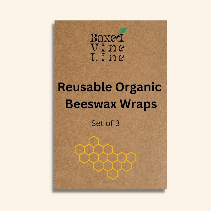 Set of 3 Boxed Vine Line Beeswax Wraps