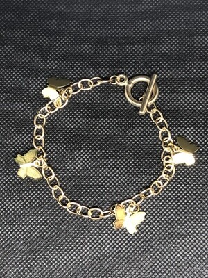 Gold Butterfly Charm Bracelet