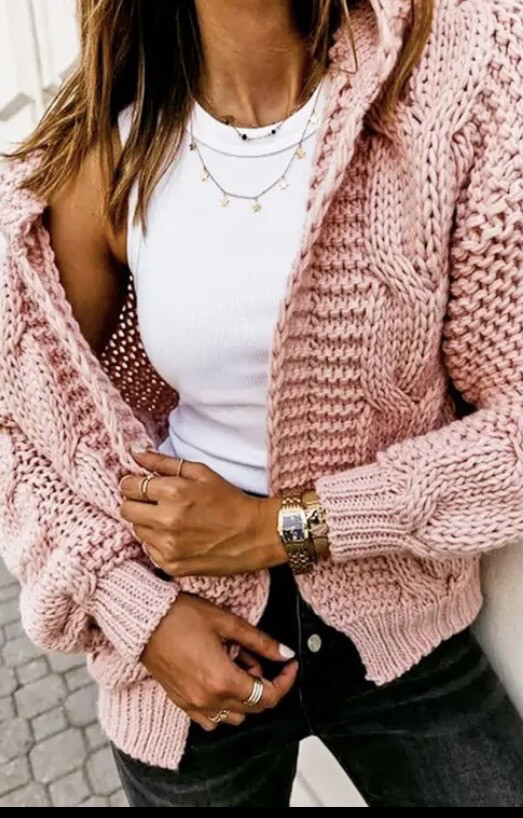 Gigi Chunky Sweater - Dusty Pink