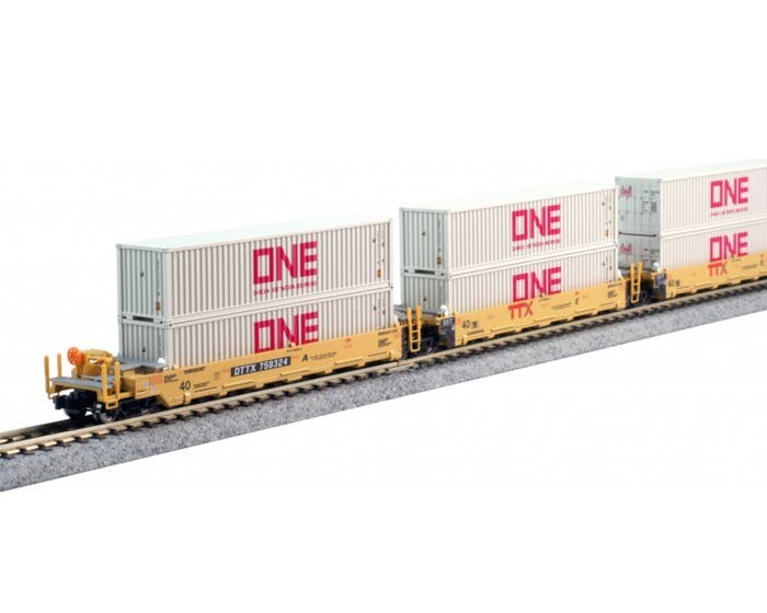 KAT 106-6196 N Gunderson MAXI-1 Double Stack Car TTX NEW LOGO #759324 W/ONE CONTAINERS