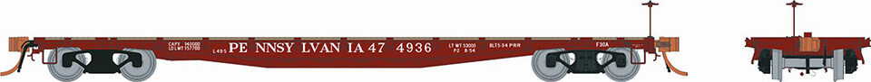 RAP 138002 HO F30A PRR FLATCAR 1950'S ERA