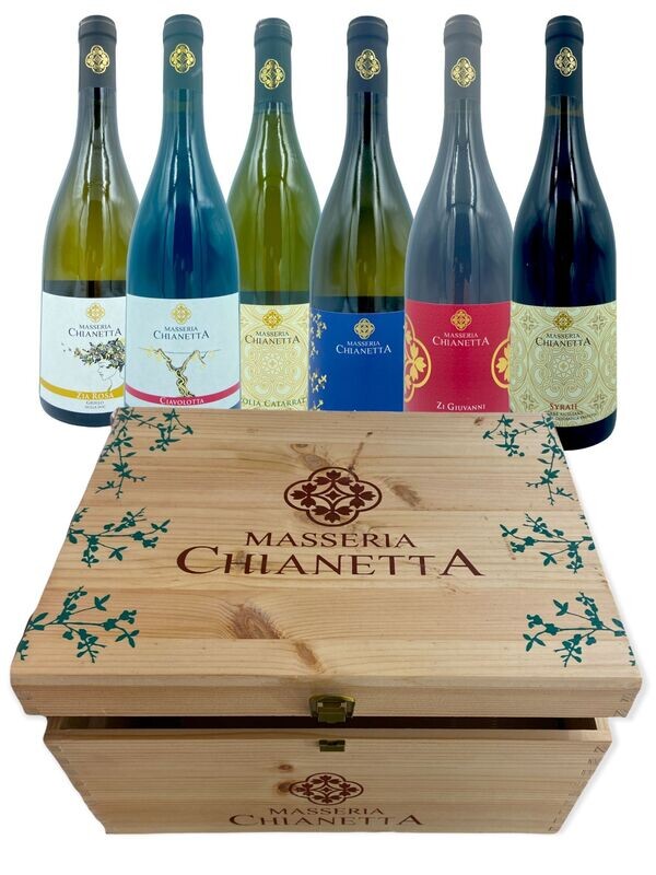 Cassetta in legno con 6 bottiglie da 0,75 lt