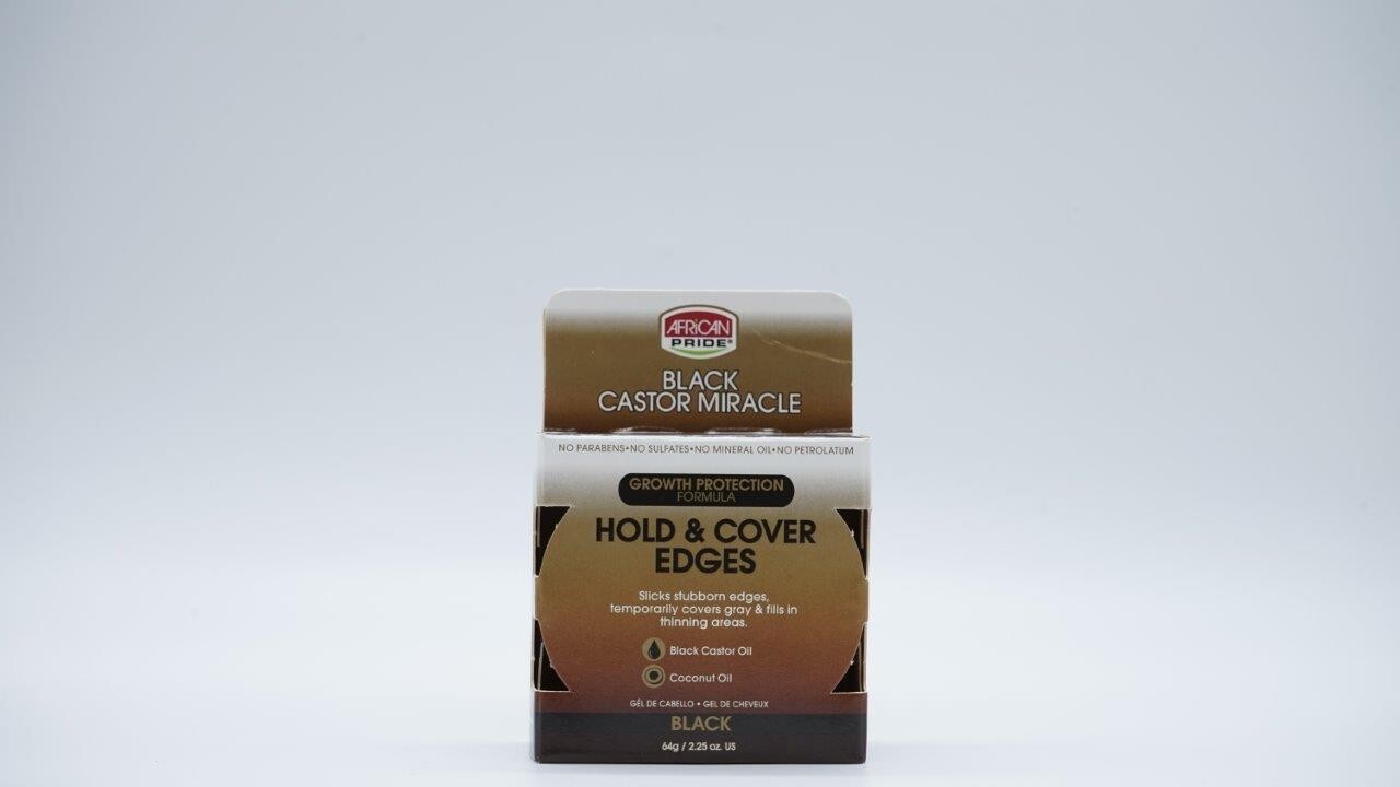 AFRICAN PRIDE BLACK CASTOR MIRACLE HOLD & COVER EDGES 64G