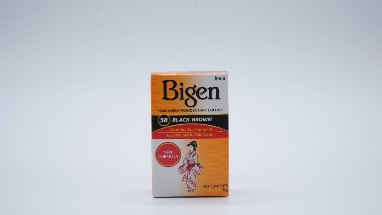 BIGEN HAIR COLOUR 58 BLACK BROWN