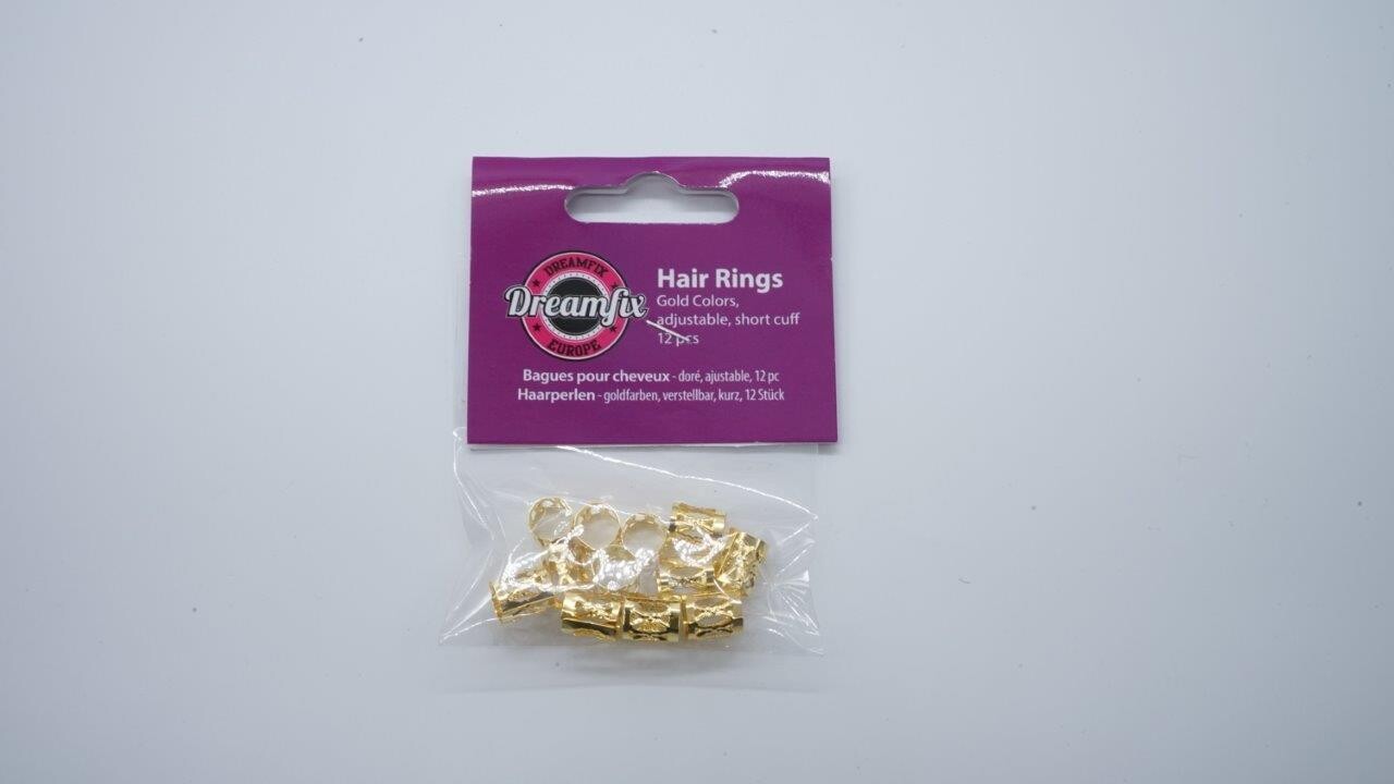 DREAMFIX METAL HAIR RINGS GOLD 12PCS