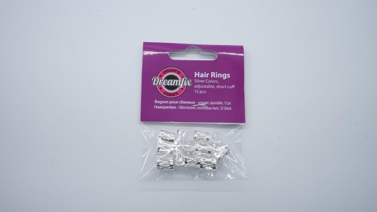 DREAMFIX HAIR RINGS SILVER 12PCS