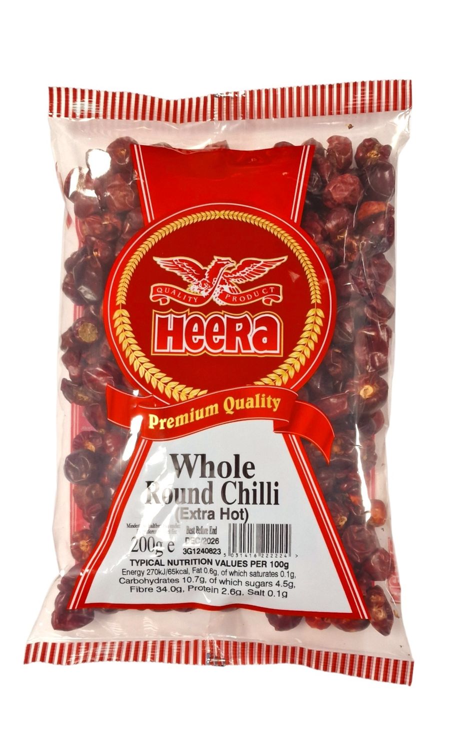 HEERA WHOLE ROUND CHILLI EXTRA HOT 200G