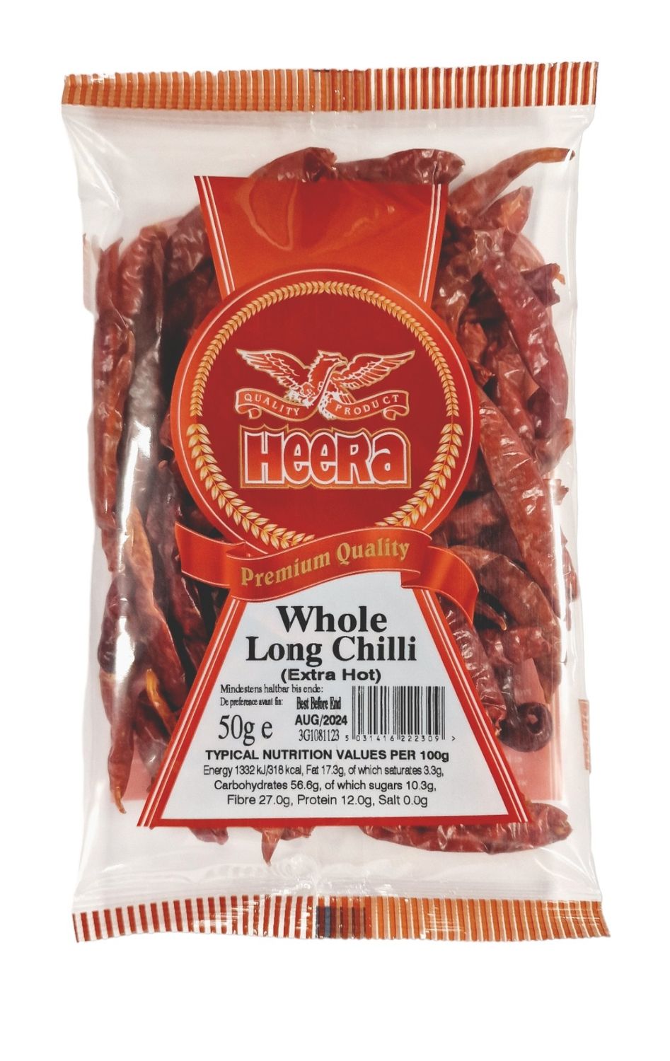 HEERA WHOLE LONG CHILLI EXTRA HOT 50G