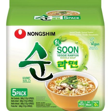 NONGSHIM SOON VEGGIE RAMYUN NOODLES 5-PACK