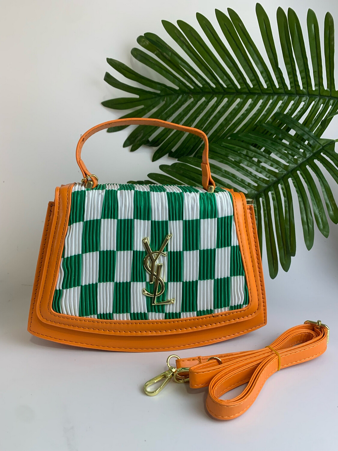 Orange Checkers Ysl Bag