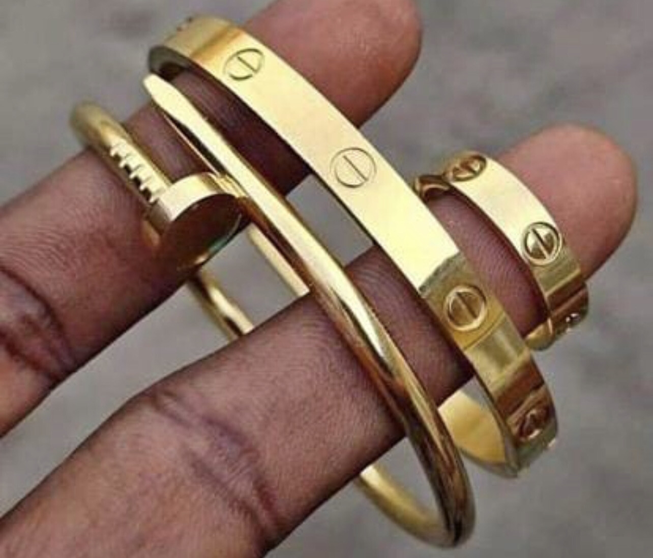 Non Tarnish Cartier Imp Set (bracelets And Ring