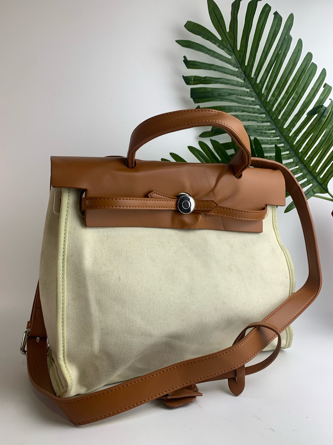 Brown Canvas Briefcase Bag