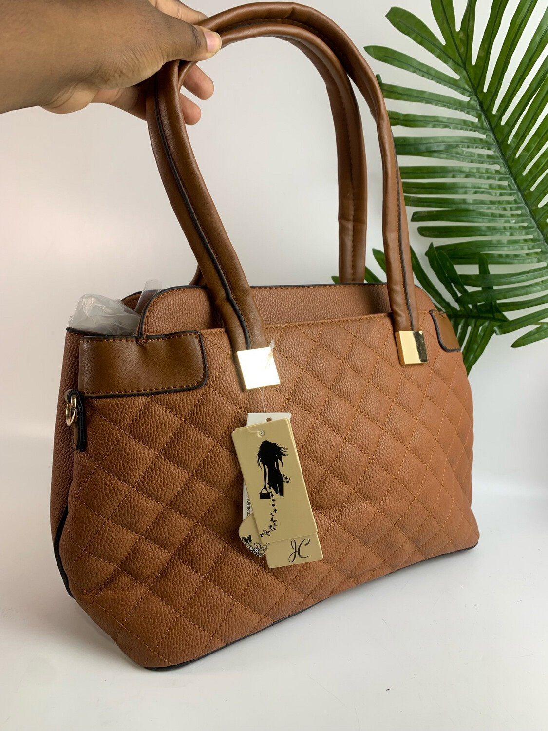 Brown Puffer Midi Bag