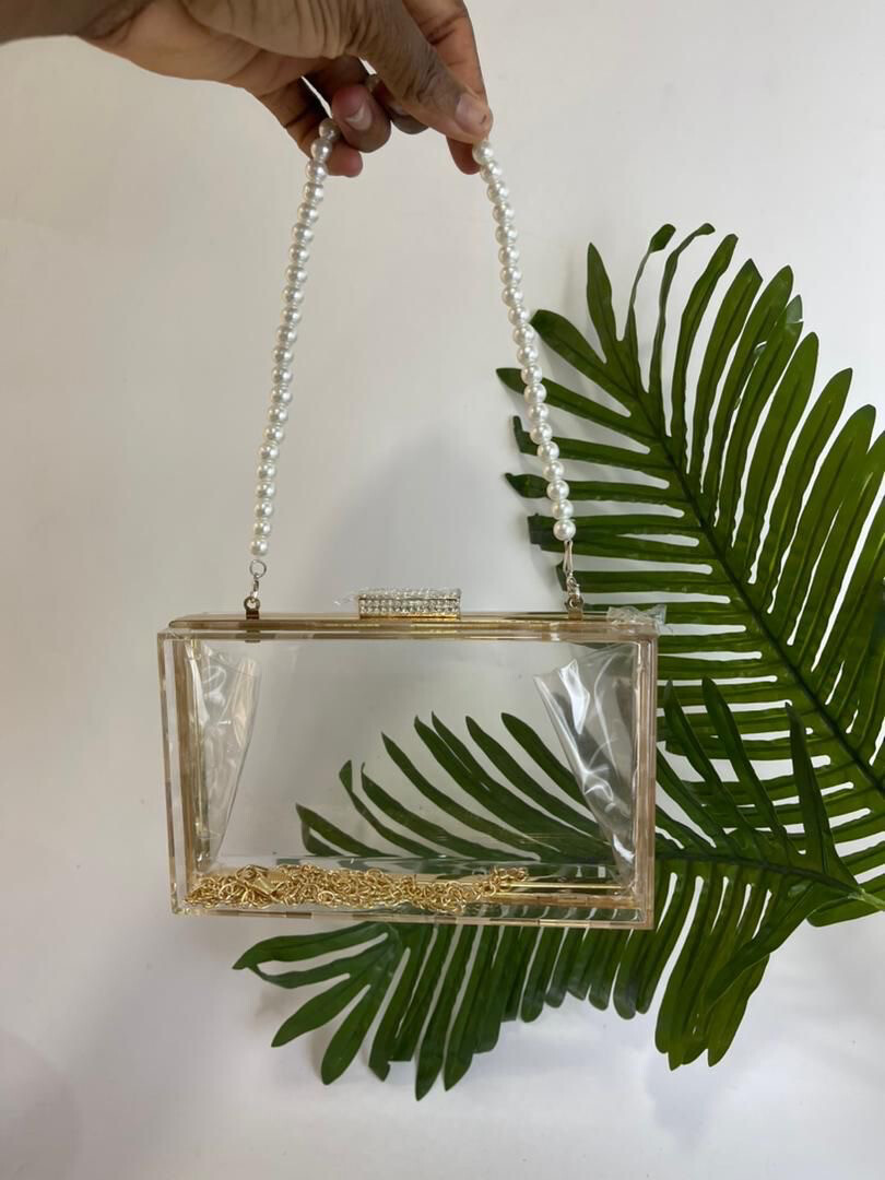See Through Purse With Bead Straps