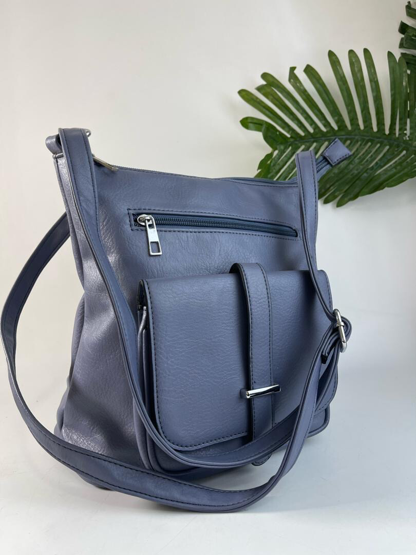 Blue Midi Shoulder Bag